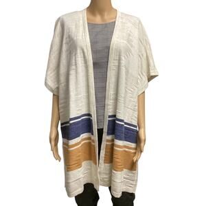 Pendleton short sleeve long cardigan size M cream